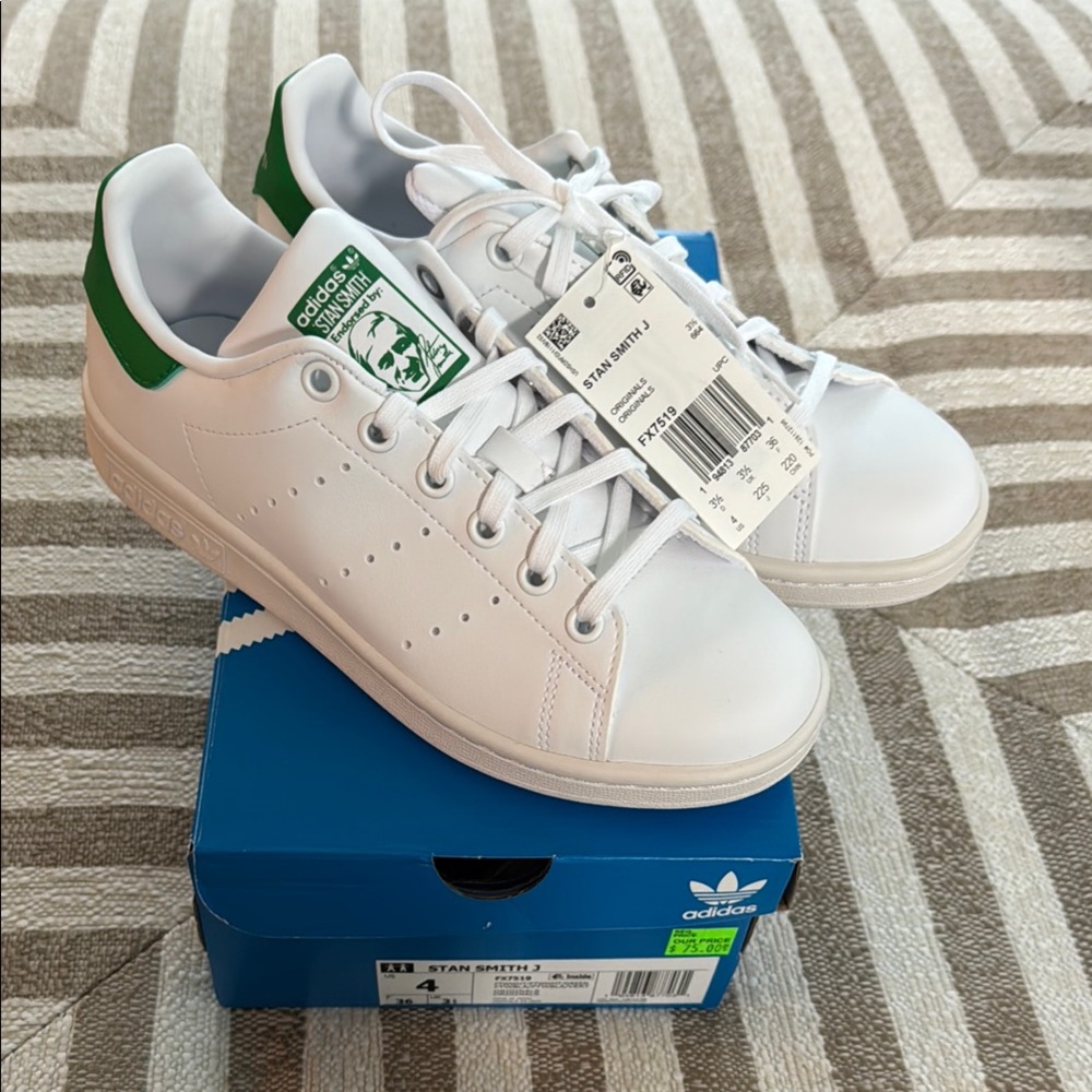 Adidas Kids Sneakers White with Green Accents